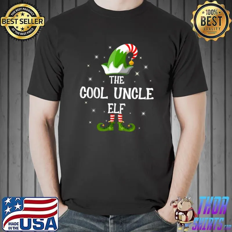 Premium The Cool Uncle Elf Family Matching Group Christmas T-Shirt