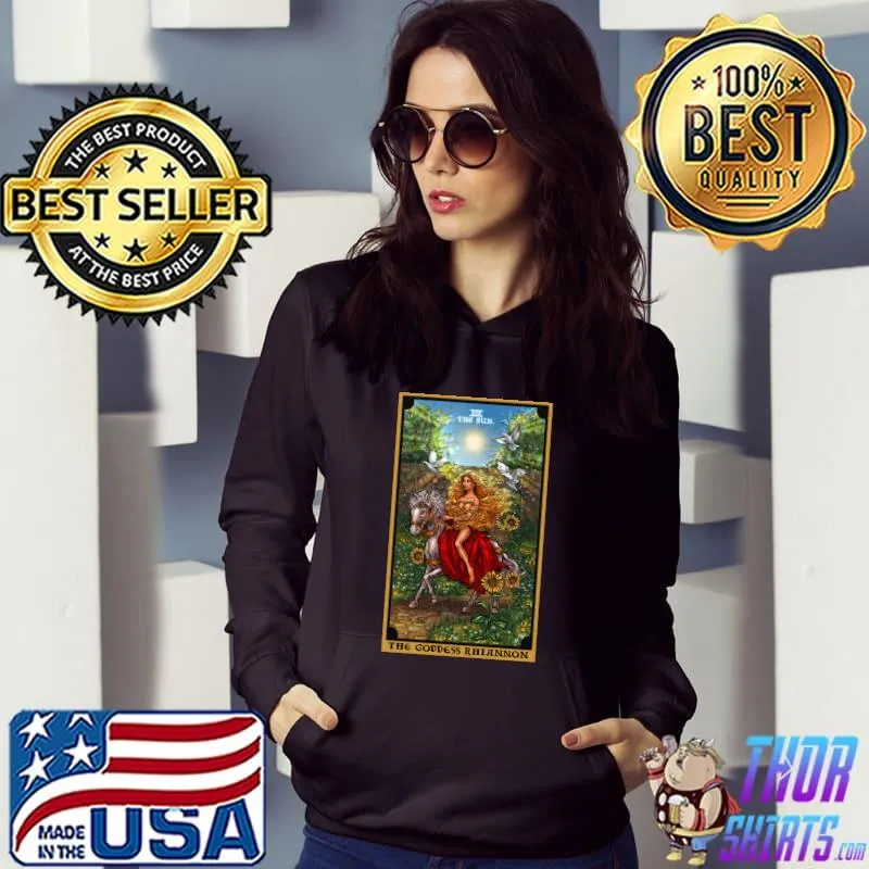 Premium The Goddess Rhiannon The Sun Tarot Card Celtic Back Print T-shirt