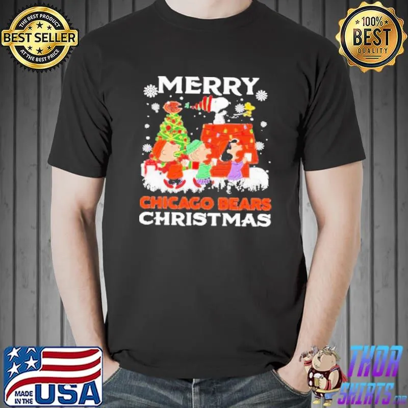 Premium The Peanuts Character Chicago Bears Merry Christmas Shirt