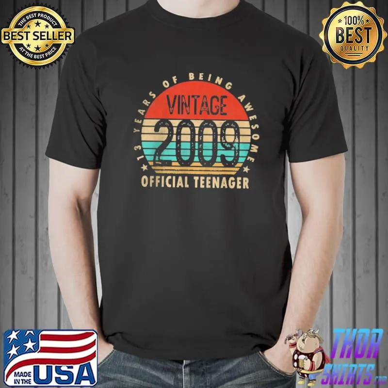Premium Vintage 2009 nager 13 years of being awesome shirt