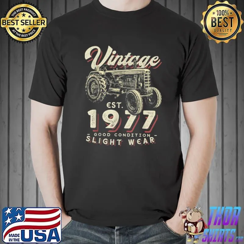 Premium Vintage Farmer Tractor established 1977 44th Birthday Party T-Shirt Unisex