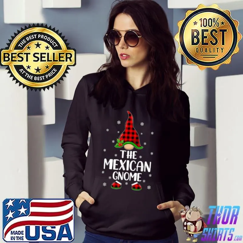Red Buffalo Plaid Matching The Mexican Gnome Christmas T Shirt