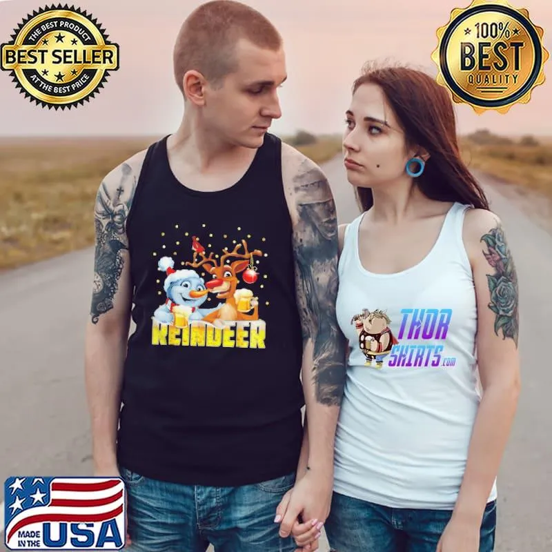 reinbeer Santa Claus Reindeer Beer Christmas Drinking Sweater Shirt Tank Top