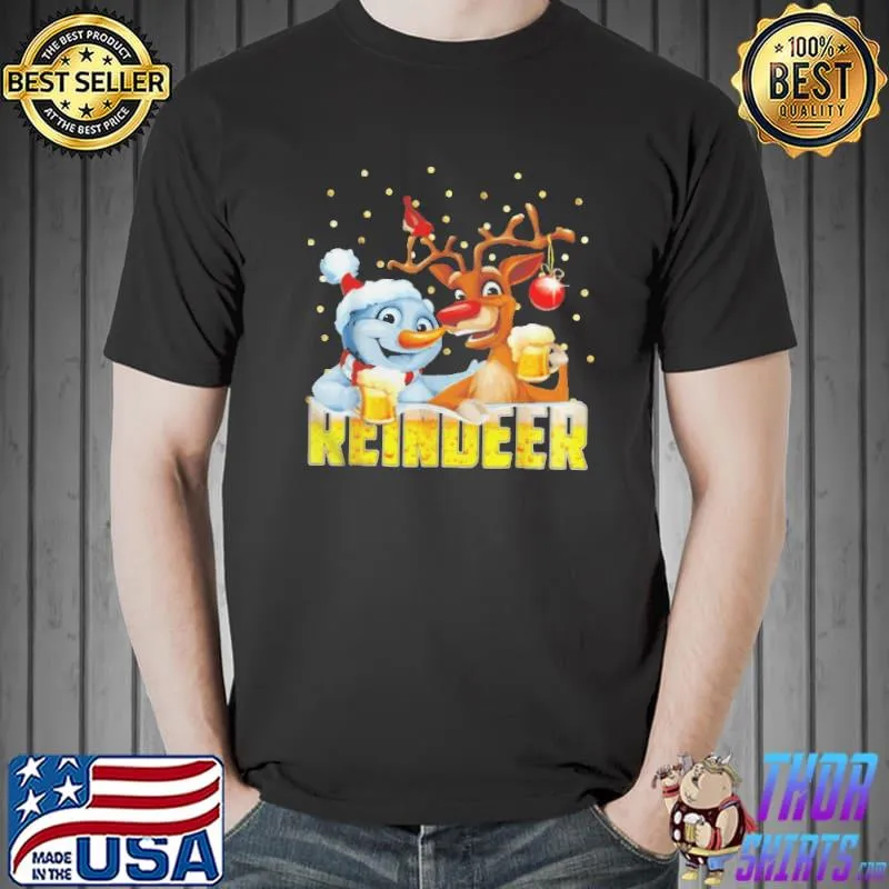 reinbeer Santa Claus Reindeer Beer Christmas Drinking Sweater Shirt