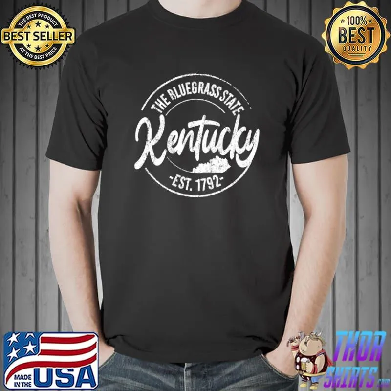 Retro Kentucky Bluegrass State Distressed Premium T-Shirt Unisex