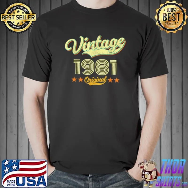 Retro Vintage 40 Years Old Legendary Awesome Birthday 1981 T Shirt
