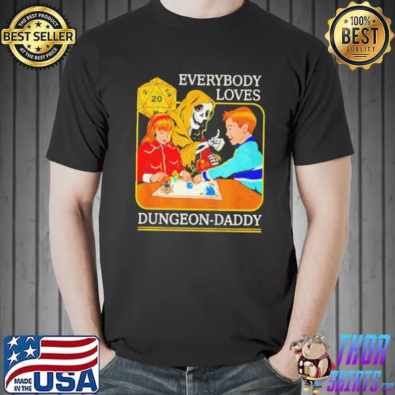 Rpg d20 dice everybody loves dungeon daddy shirt