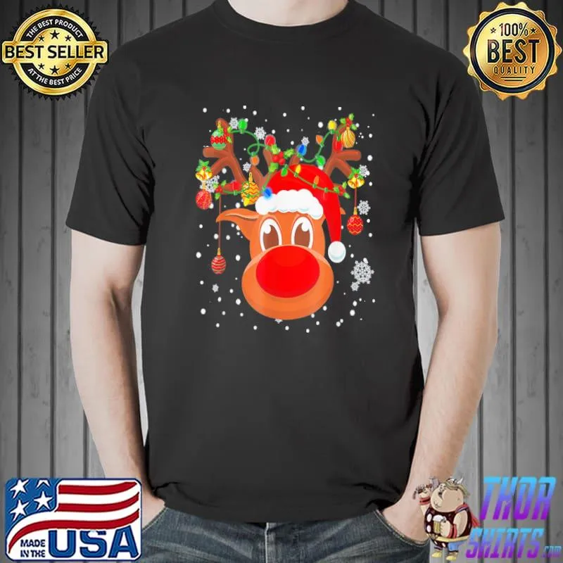 RUDOLPH Red Nose Reindeer Santa Christmas T-Shirt