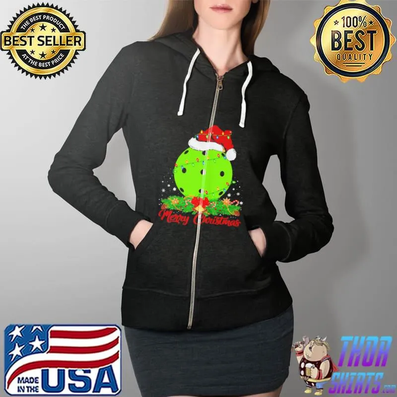 Santa bowling merry christmas lights Full Zip Hooded