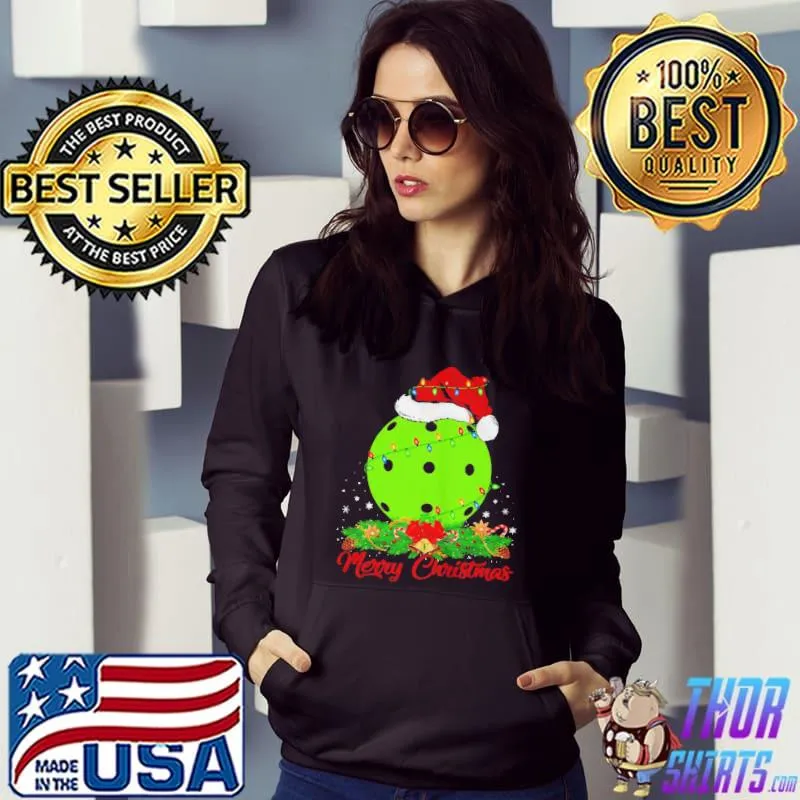 Santa bowling merry christmas lights shirt