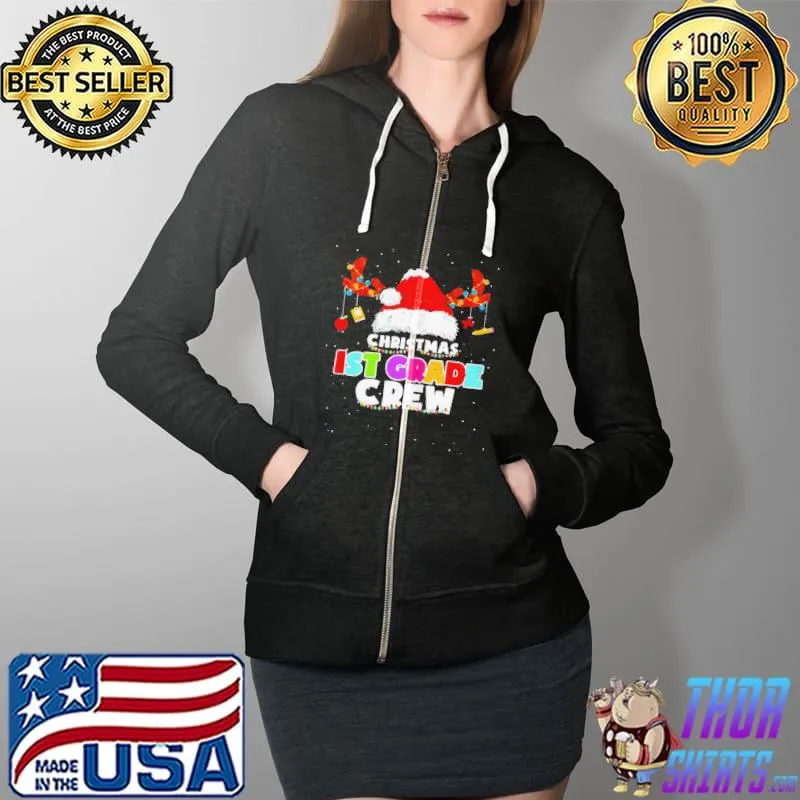 Santa hat christmas 1st grade crew Full Zip Hooded