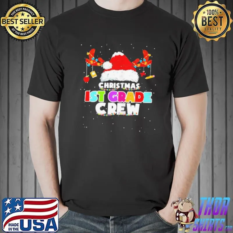 Santa hat christmas 1st grade crew Unisex