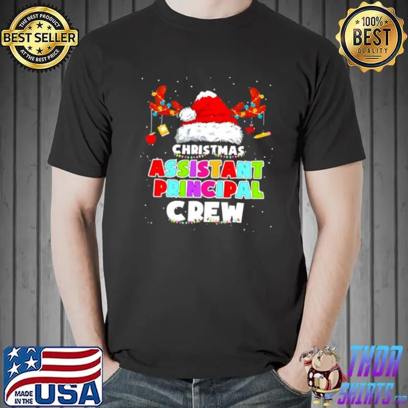 Santa Hat Christmas Assistant Principal Crew Sweater Shirt Unisex