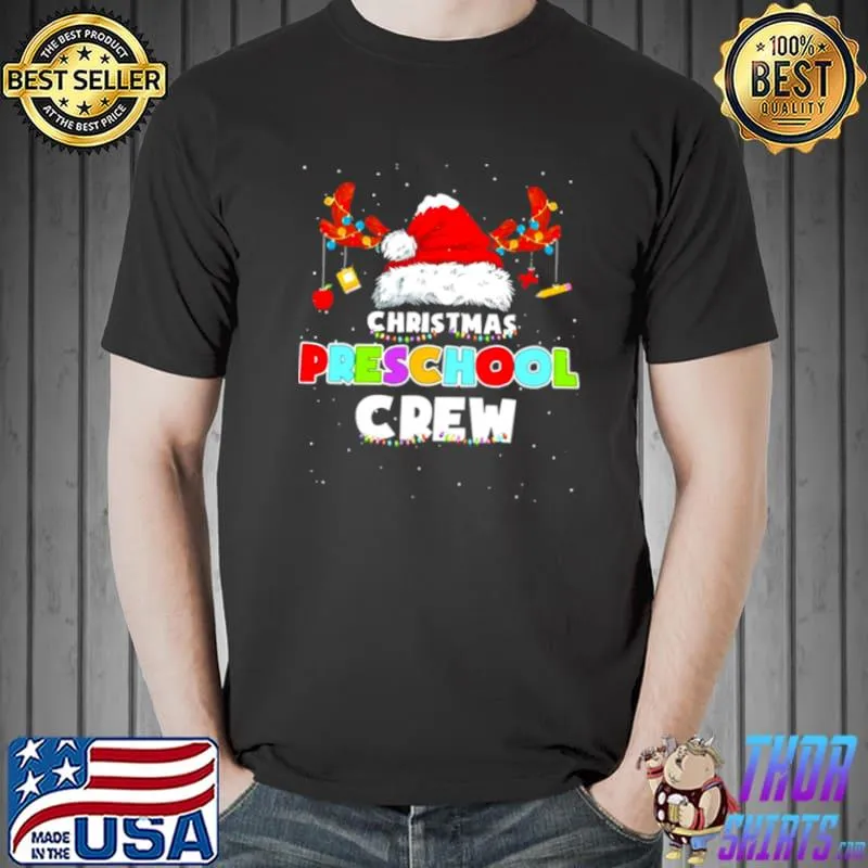 Santa Hat Christmas Preschool Crew Sweater Shirt Unisex