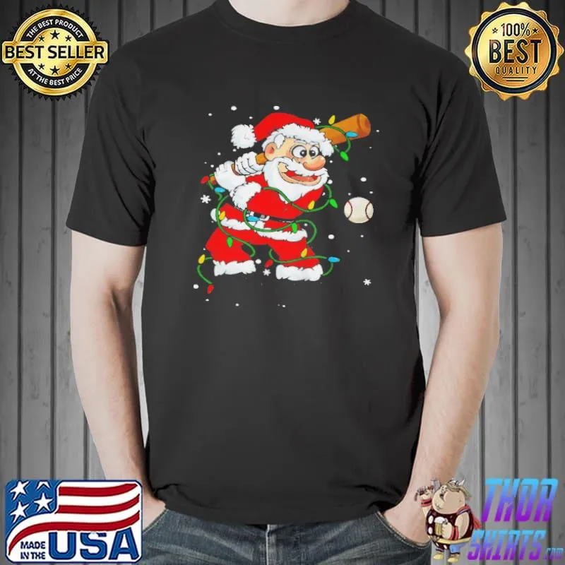 Santa hockey light shirt