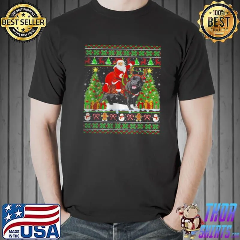 Santa Riding Staffordshire Bull Terrier Ugly Christmas Shirt Unisex