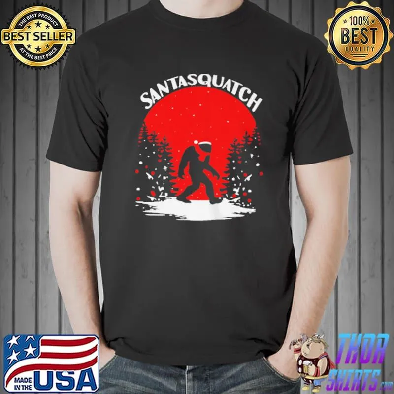 Santa squatch christmas holiday shirt