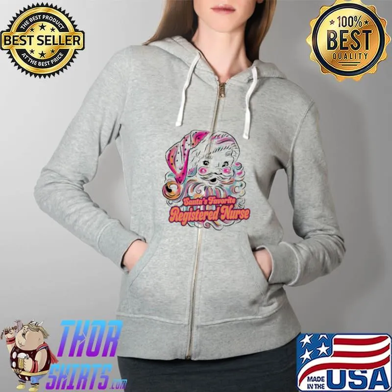 Santas favorite Registered Nurse colorful christmas Full Zip Hooded