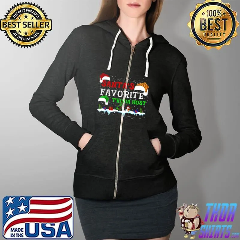 Santa’s favorite trivia host Christmas Full Zip Hooded