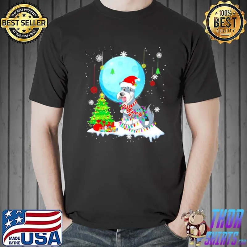 Schnauzer Christmas Dog Lights Sweater Shirt