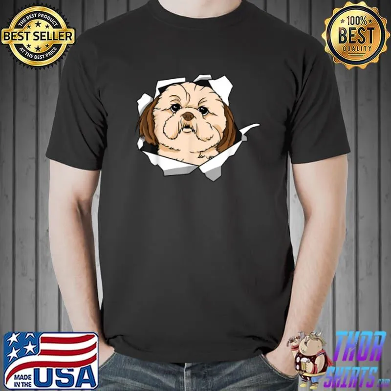 Shih Tzu Dog Breakthrough Cute Dog Animal Lover T Shirt