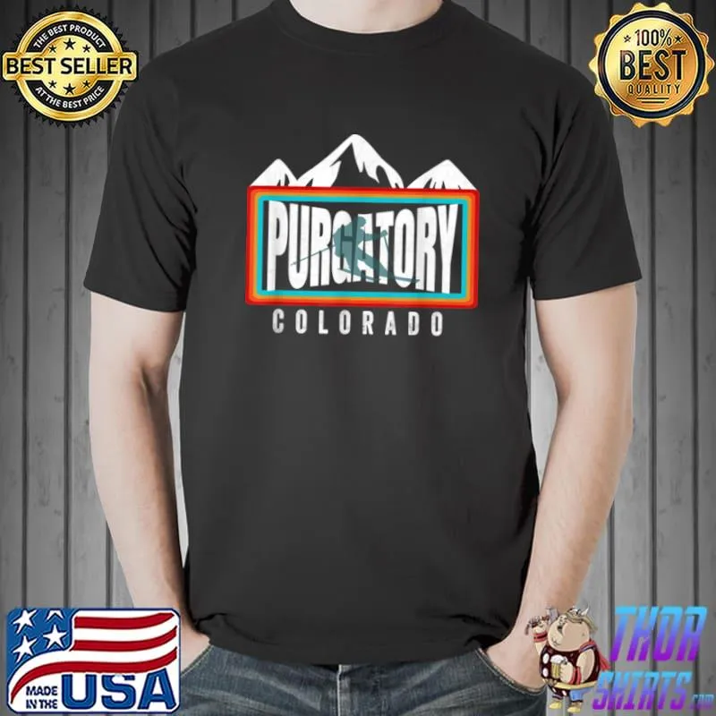 Ski Purgatory Rad Colorado Snowboarding Retro Skier Gear T Shirt