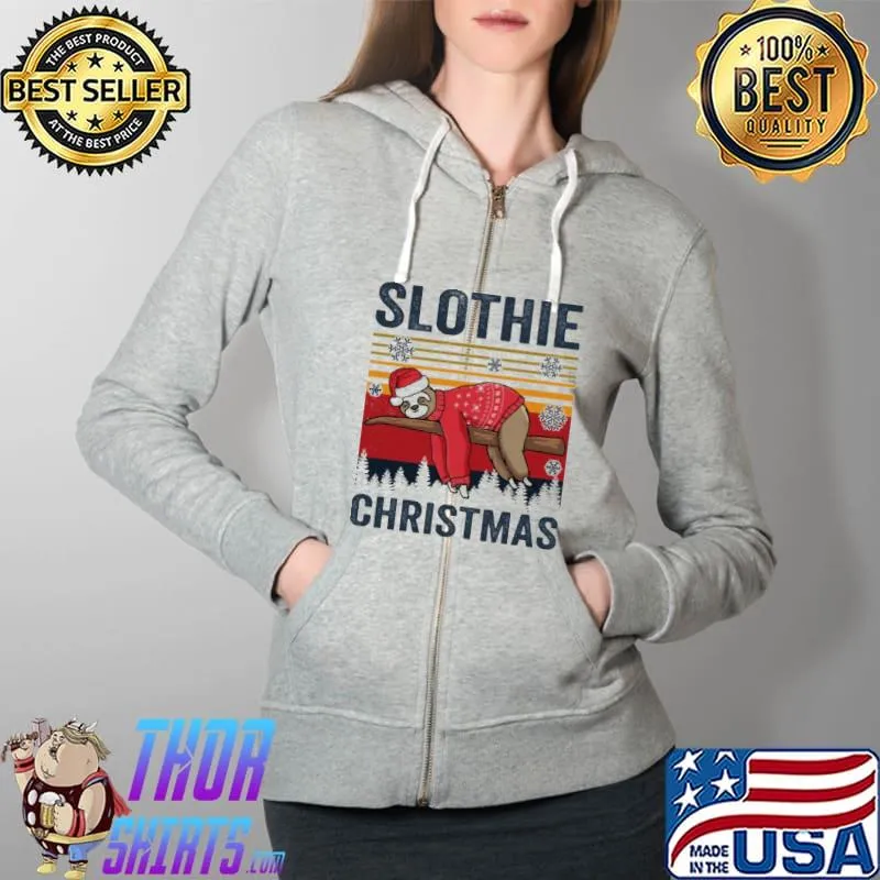 Slothie Christmas Vintage Full Zip Hooded