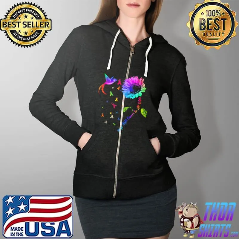 sunflower-hope-fight-cancer-in-all-colors--long-sleeved-t- Full Zip Hooded