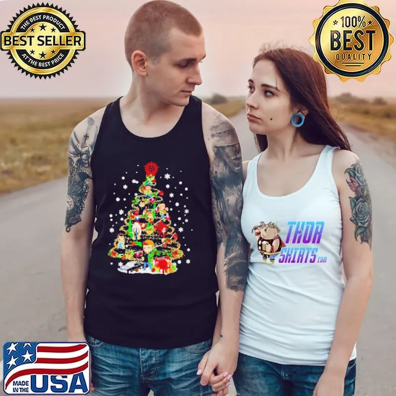 Supernatural characters chibI christmas tree Tank Top