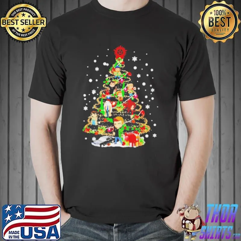 Supernatural characters chibI christmas tree Unisex
