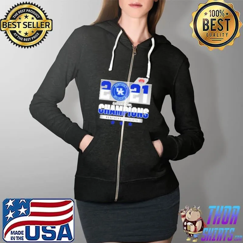 Taxslayer Kentucky Wildcats 2021 Gator Bowl Champions Shirt Full Zip Hooded