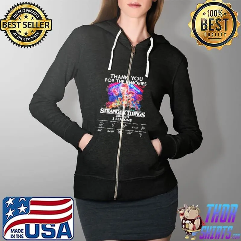 THANK YOU FOR THE MEMORIES STRANGER THINGS 2016 2019 3 SEASONS SIGNATURE SHIRT Full Zip Hooded