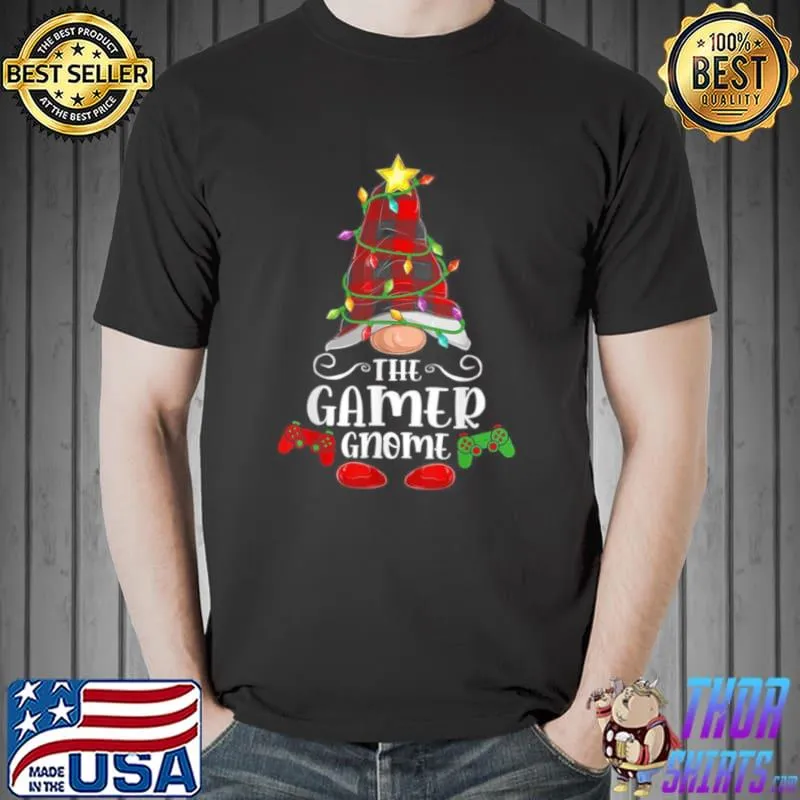 The Gamer Gnome Matching Family Group Christmas Pajama Shirt Unisex