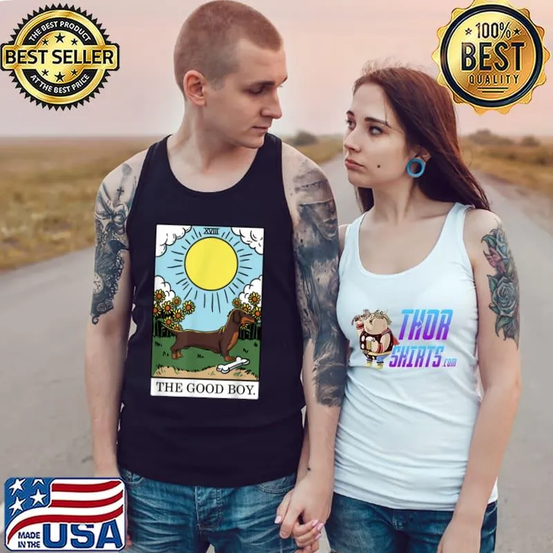 The Good Boy Dachshund Dog Aesthetic Tarot Card Puppy Lover T Shirt Tank Top