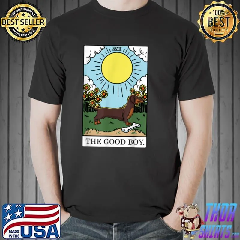 The Good Boy Dachshund Dog Aesthetic Tarot Card Puppy Lover T Shirt