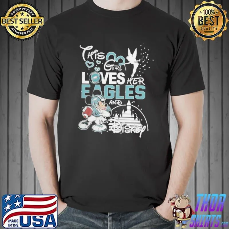 This girl loves her Eagles and Disney shirt