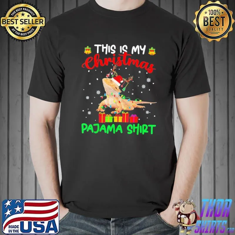 This Is My Christmas Pajama Santa Bearded Dragon Lover T-Shirt