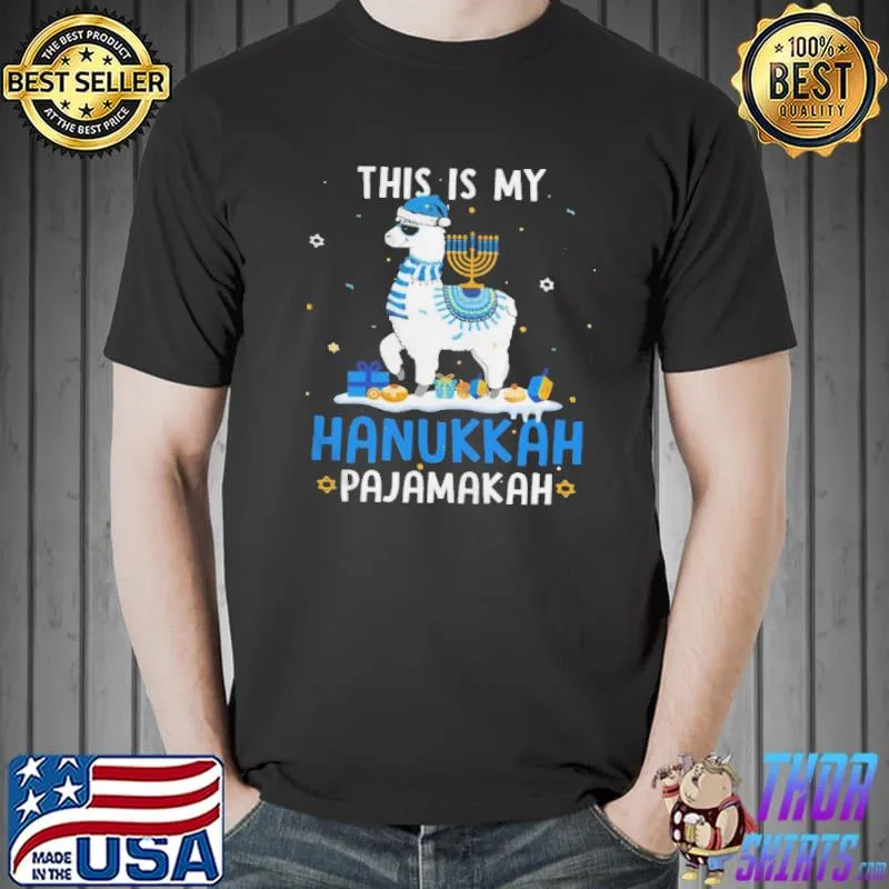 This is My Pajamakah Shirt Llama Hanukkah Pajama Shirt