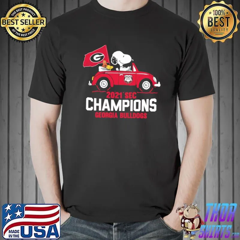 Top 2021 sec champions georgia bulldogs snoopy and woodstock shirt
