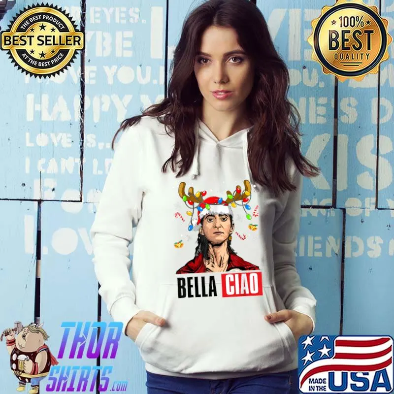 Top Bella Ciao Nai.ro.bi Definition Cosplay Christmas Reindeer T-Shirt