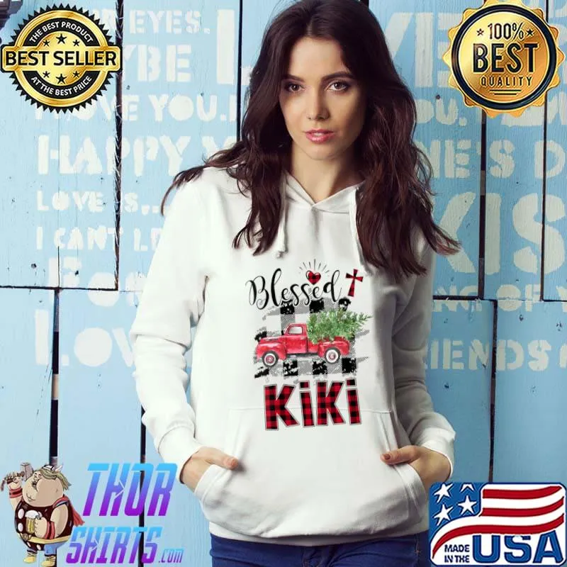 Top Blessed Kiki Red-plaid Christmas T-shirt
