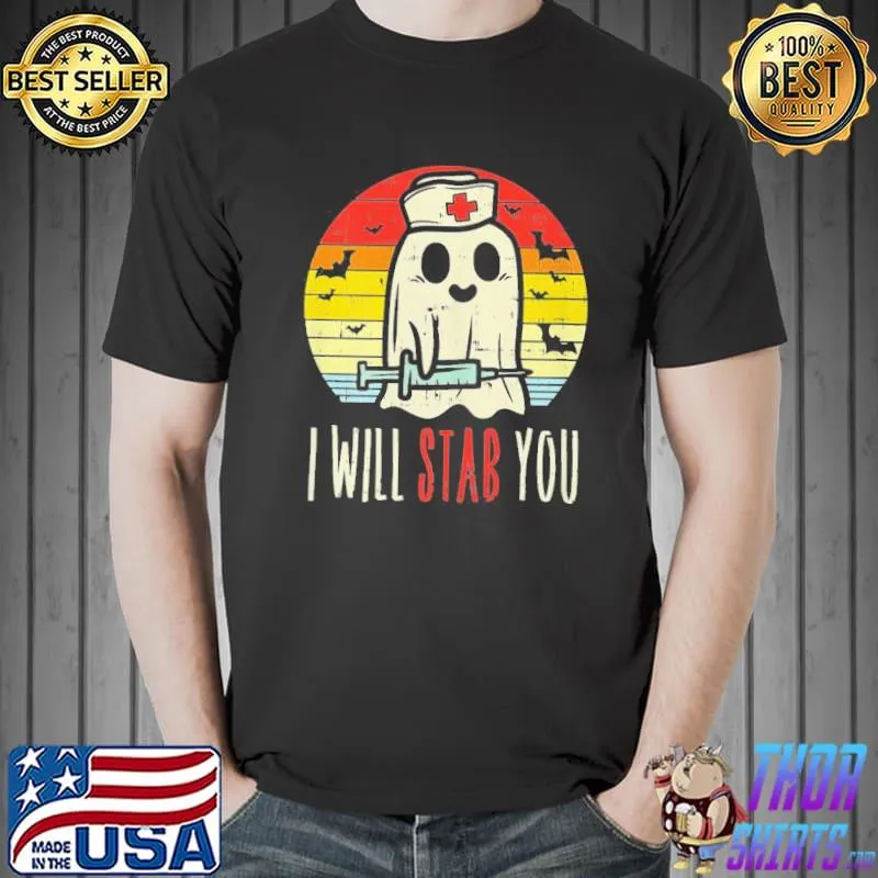 Top boo-ghost-nurse-i-will-stab-you-halloween-shirt