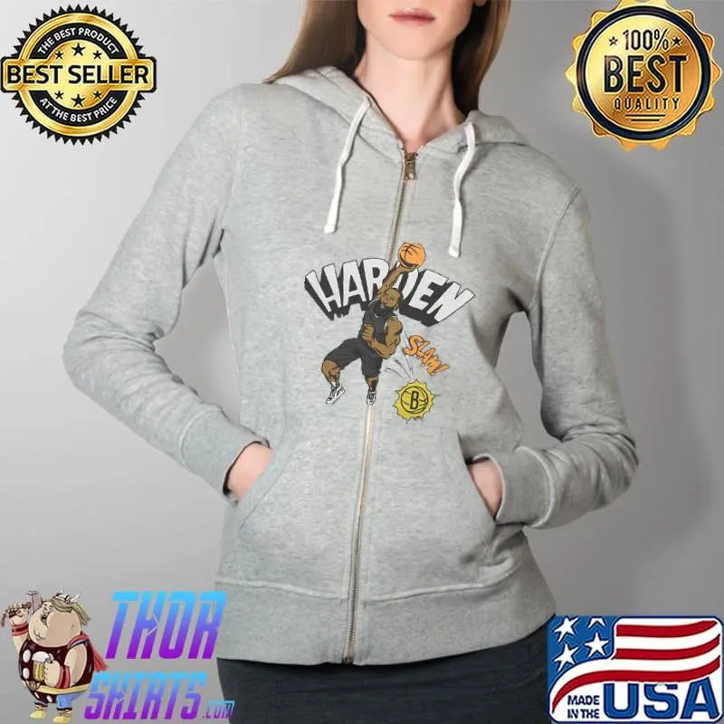 Top Brooklyn Nets Comic Book James Harden Shirt Full Zip Hooded