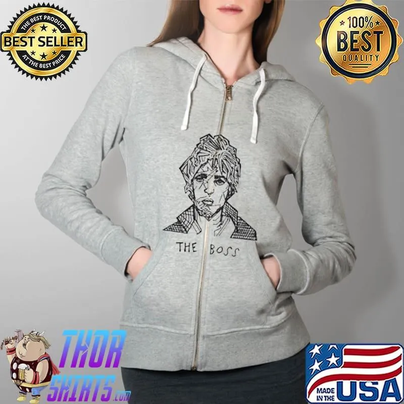 Top Bruce Springsteen The Boss Art Shirt Full Zip Hooded
