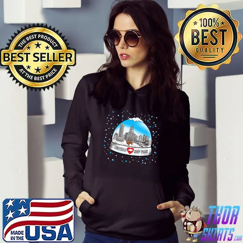 Top BUFFALO NY snow globe 716 New York love BFLO winter city day T-Shirt Hoodie