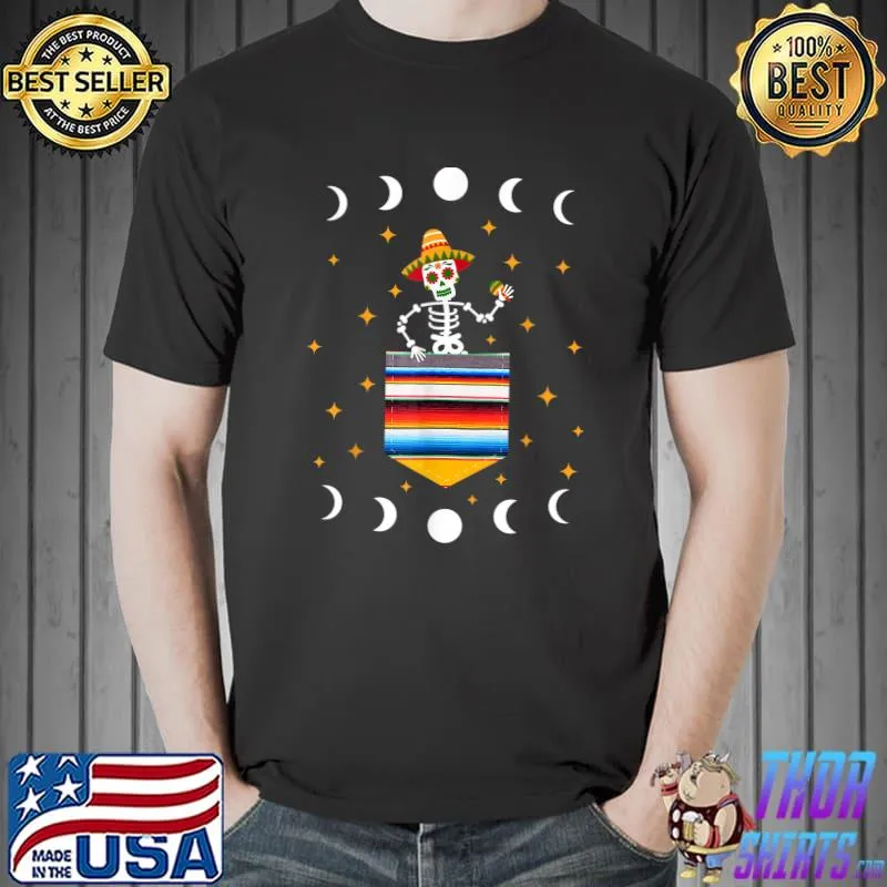 Top Cinco De Mayo Skeleton Calaca Blanket Mexico Fiesta Sombrero T-Shirt