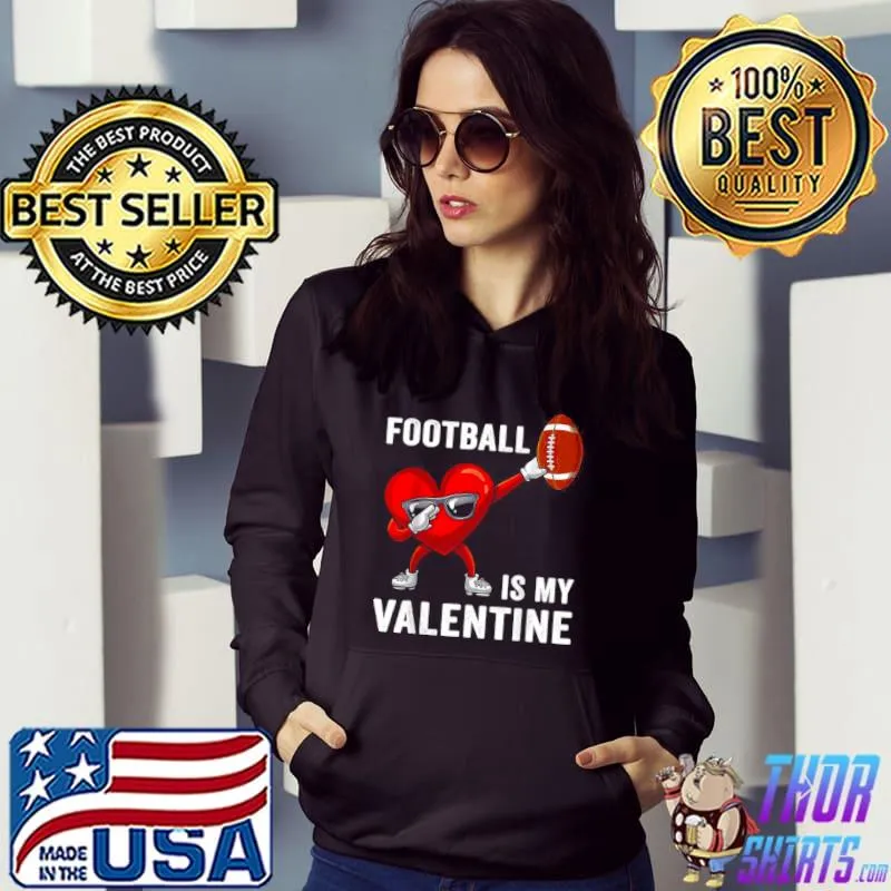 Top Cute Football Heart Dabbing Valentines Day Shirt Hoodie