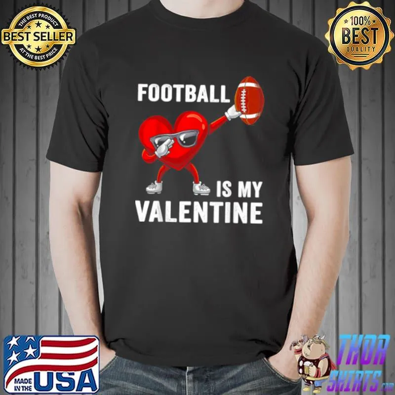 Top Cute Football Heart Dabbing Valentines Day Shirt