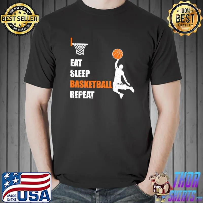 Top Eat Sleep Basketball Repeat Basketball Boys and Girls Premium T-Shirt