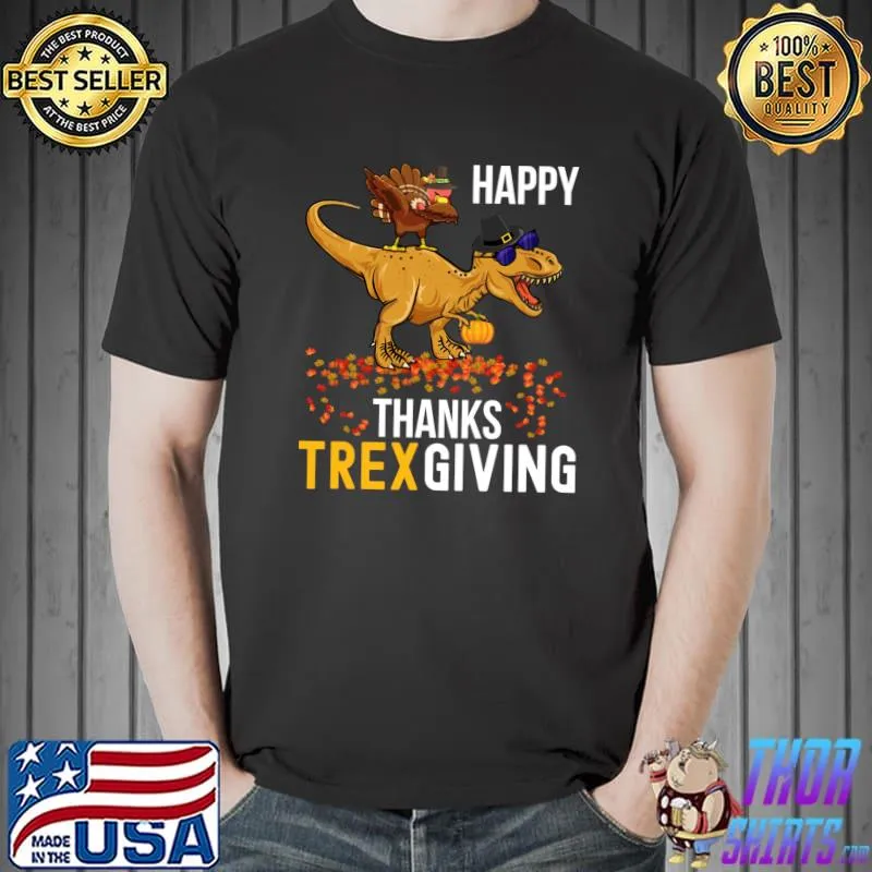 Top Happy Thanksgiving T-Rex Thanksgiving Dinosaur Turkeys T-Shirt Unisex